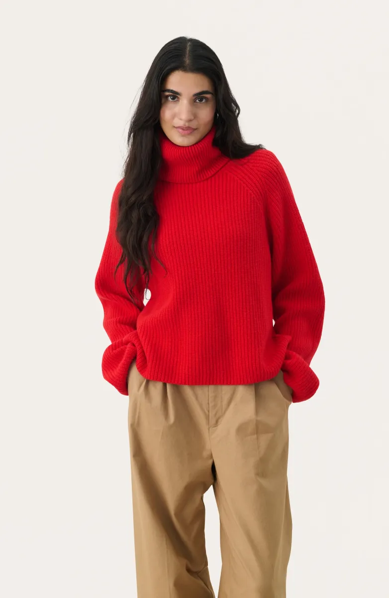 LEXA - Strickpullover - mars red