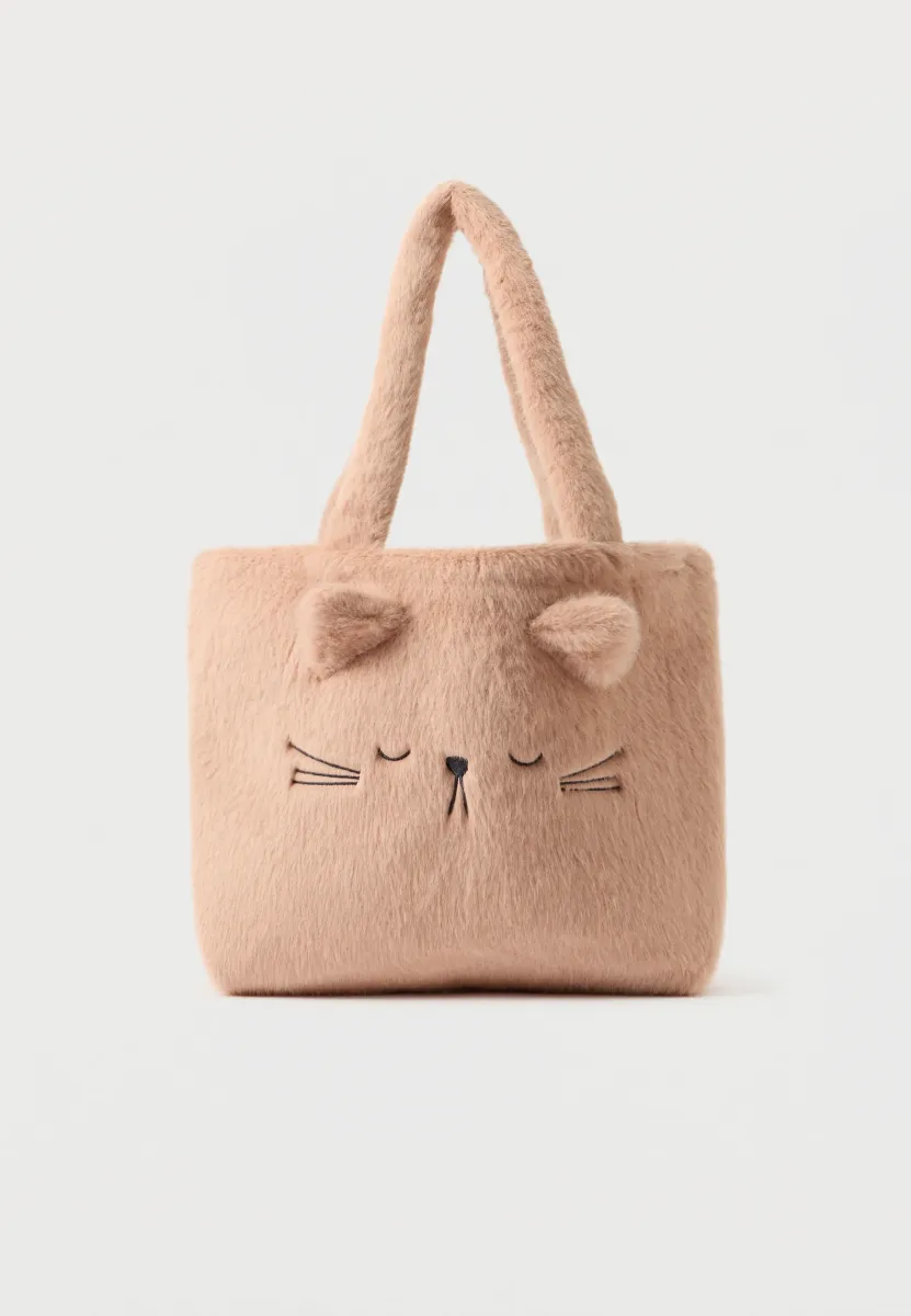 LEXI PLUSH CAT TOTE BAG UNISEC - Handtasche - pale tuscany