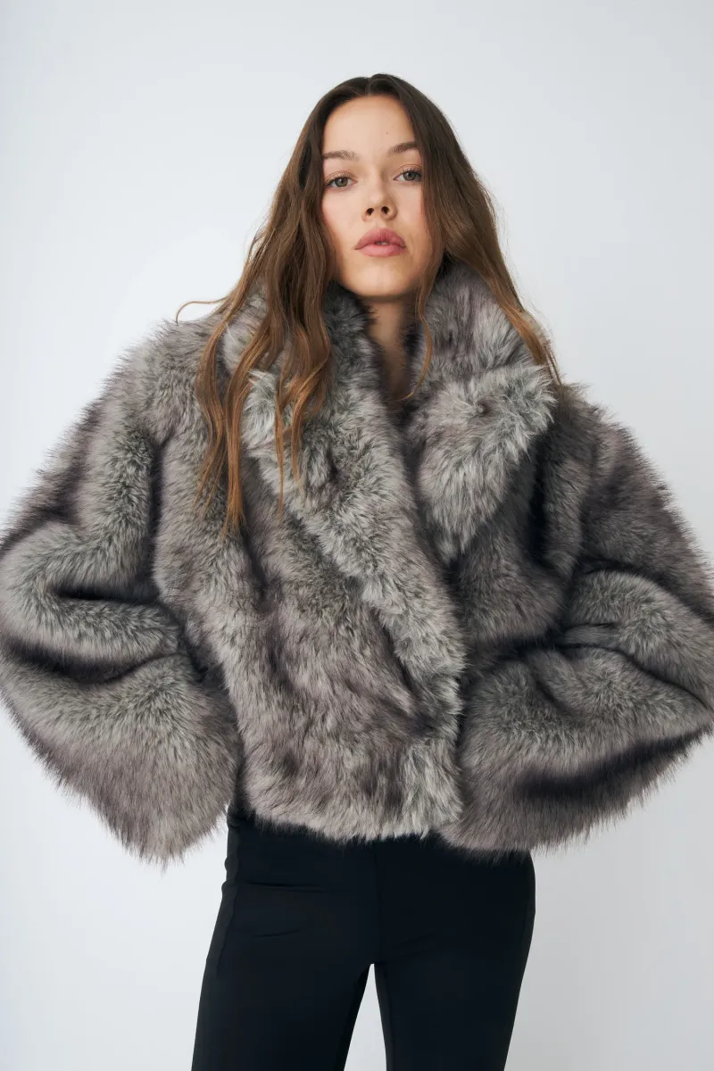 LIE JACKET - Kunstlederjacke - grey melange