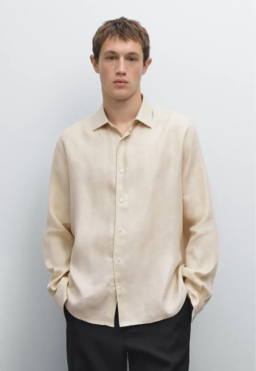 LIGHTWEIGHT REGULAR FIT TWILL - Hemd - sand