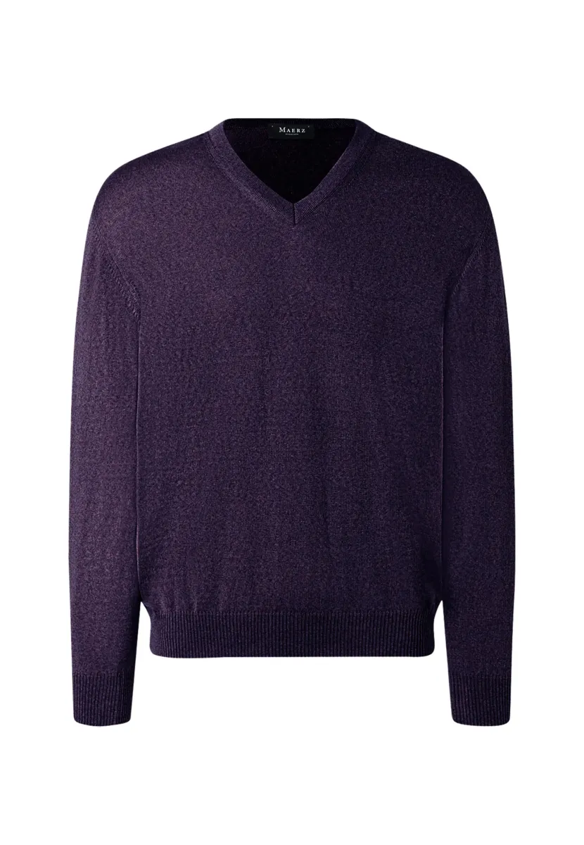 LINE V-AUSSCHNITT - Strickpullover - dark eggplant