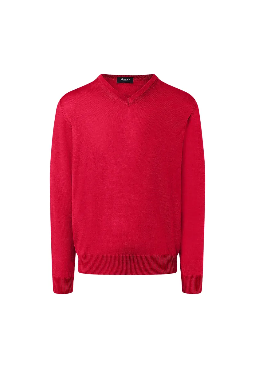 LINE V-AUSSCHNITT - Strickpullover - flash red