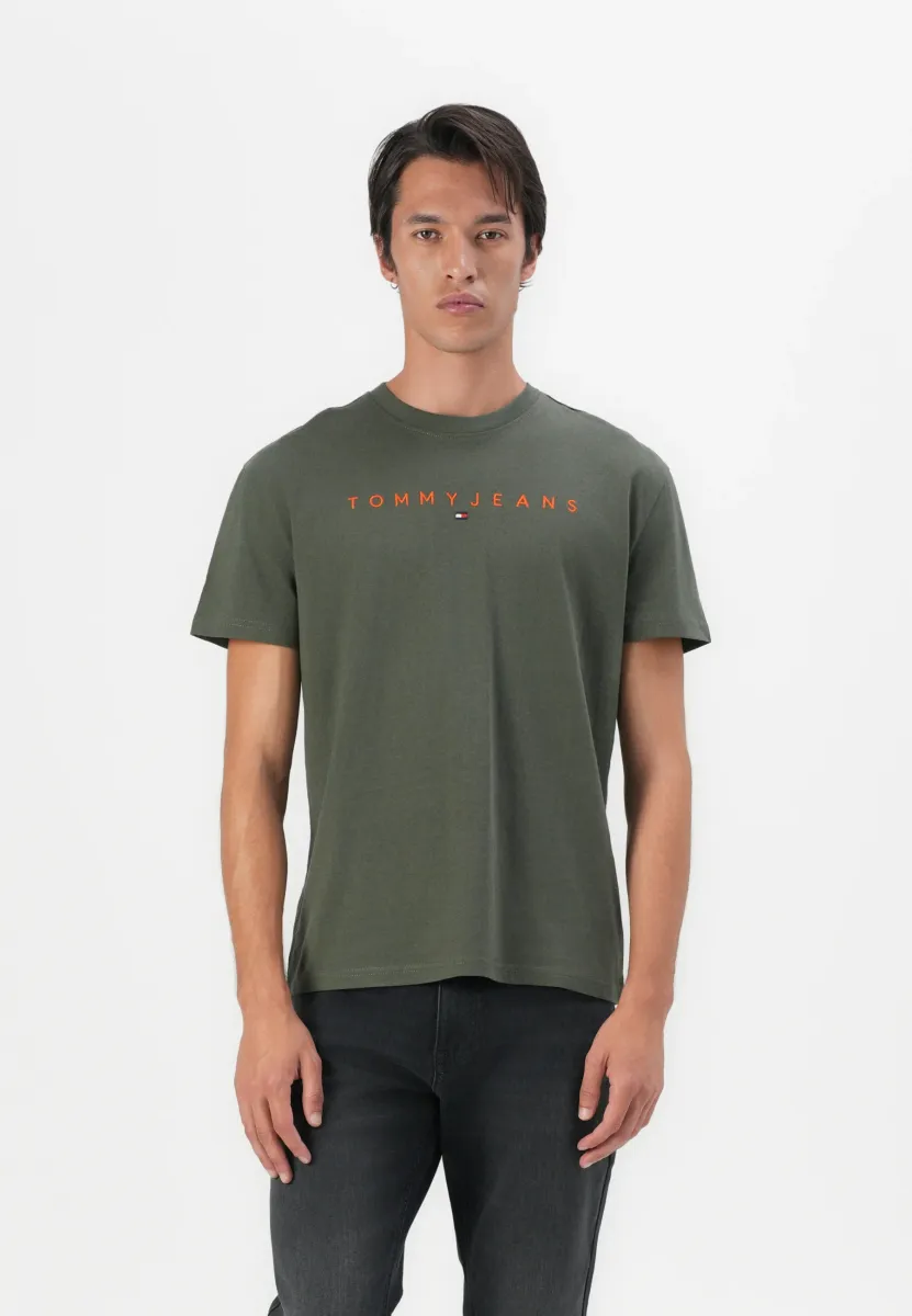 LINEAR LOGO TEE - T-Shirt print - pewter green