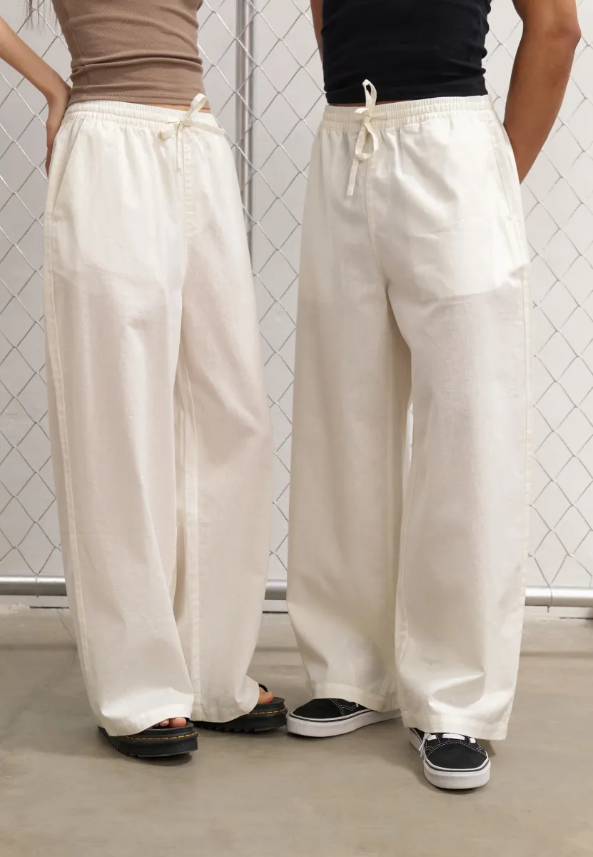 LINEN MIX BLEND UNISEX - Stoffhose - off-white