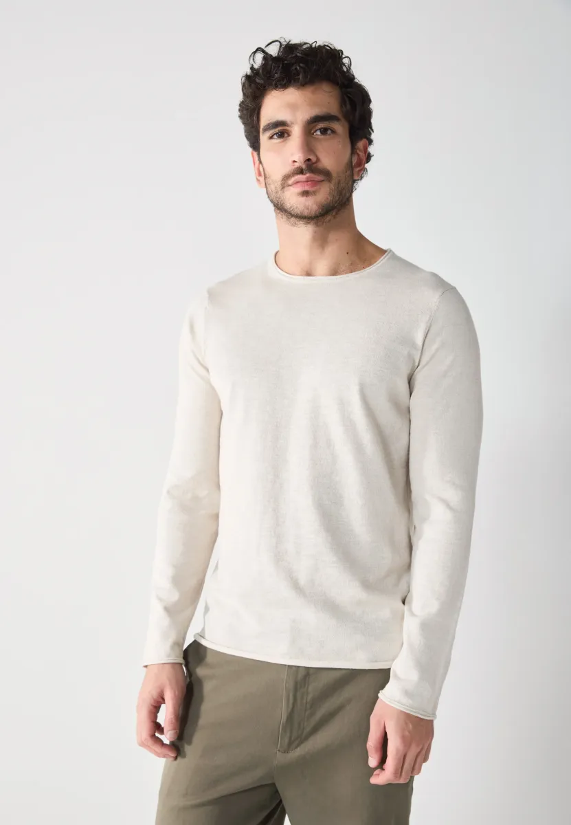 LINEN MIX - Strickpullover - stone