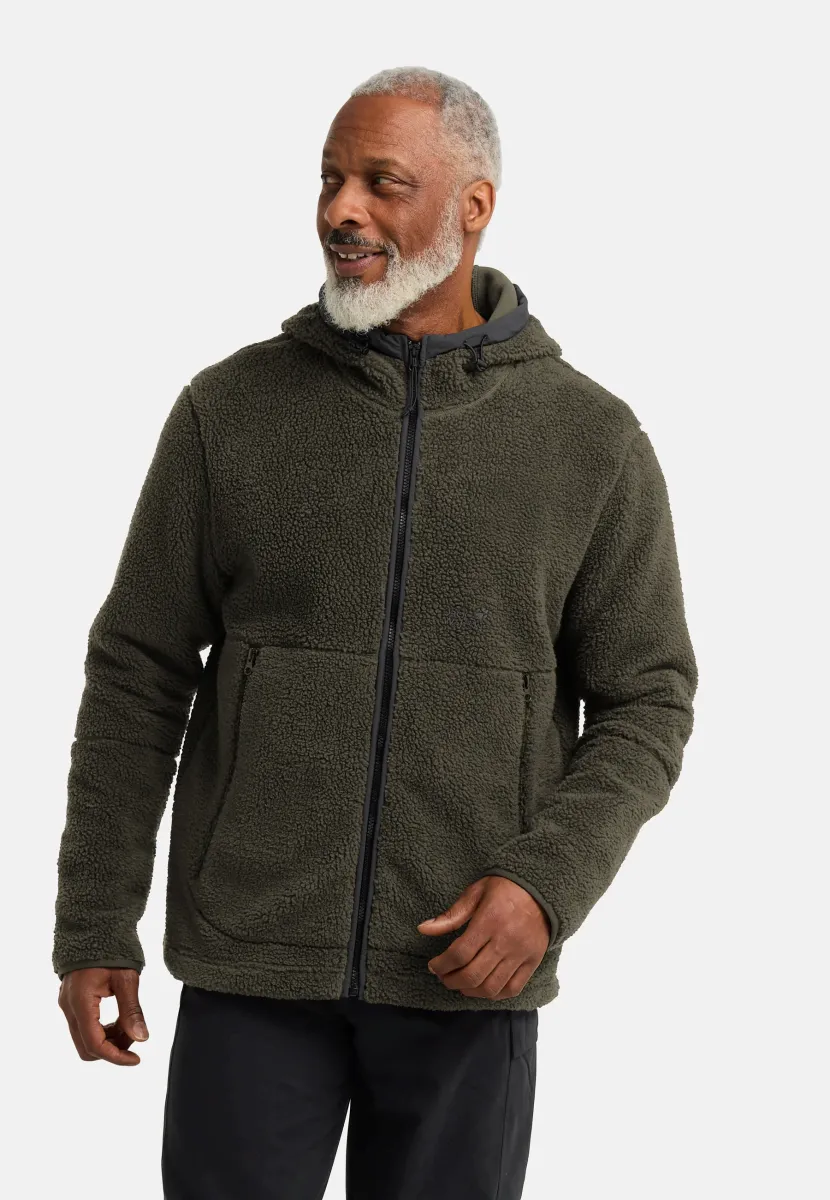 LITE HOODED - Fleecejacke - obsidian moss