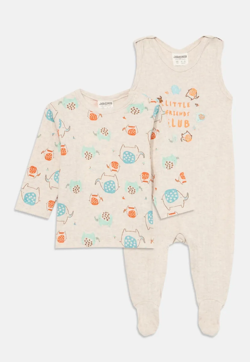 LITTLE FRIENDS CLUB UNISEX SET - Langarmshirt - beige
