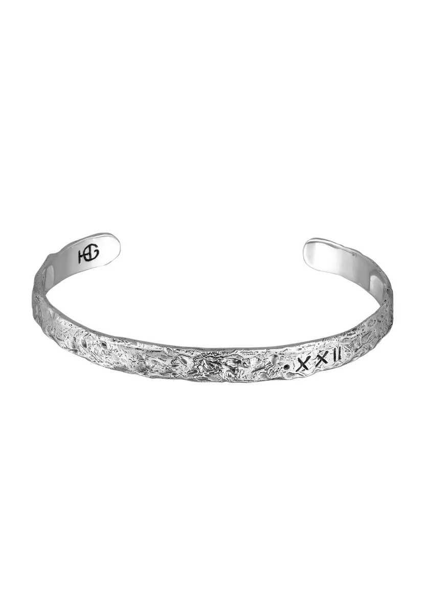 LIVE IN THE MOMENT STRUCTURED - Armband - silberfarben