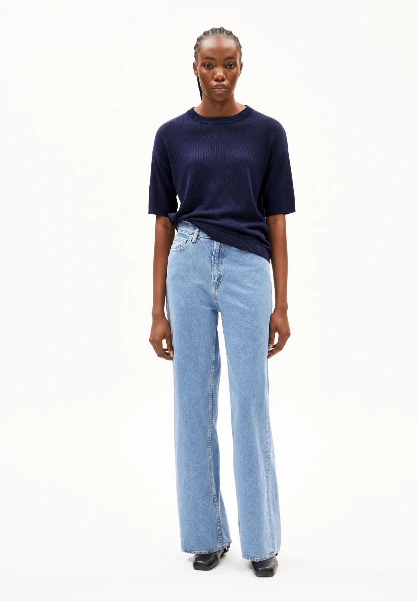 LIZAA LINO - T-Shirt basic - tinted navy