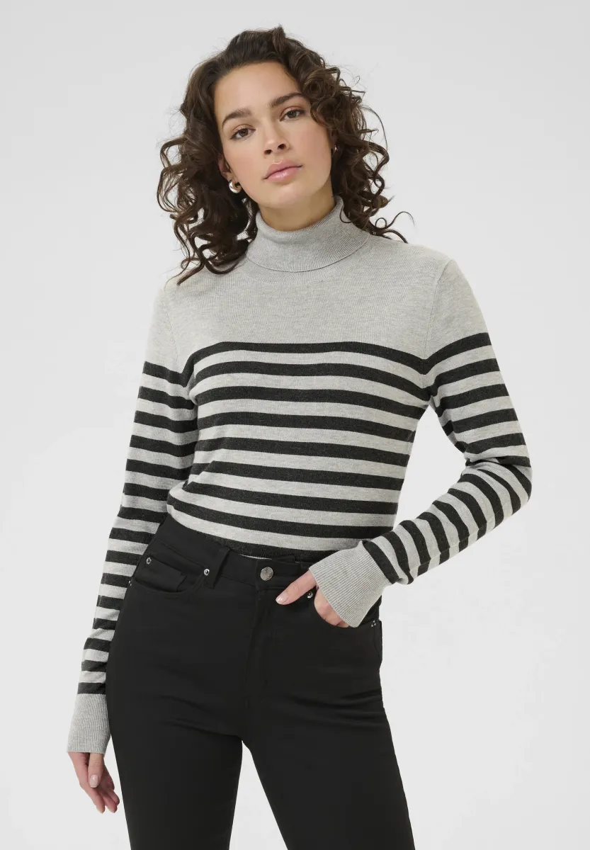 LIZZA ROLL NECK - Strickpullover - lgm dgm half stripe