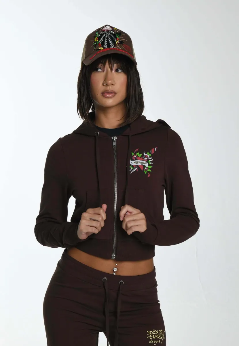 LKS CROPPED THRU  - Sweatjacke - brown