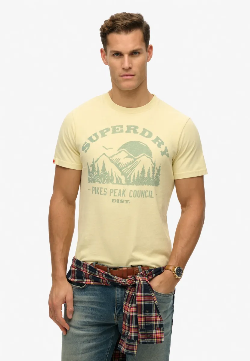 LO-FI OUTDOOR MONO RELAXED - T-Shirt print - laguna yellow marl