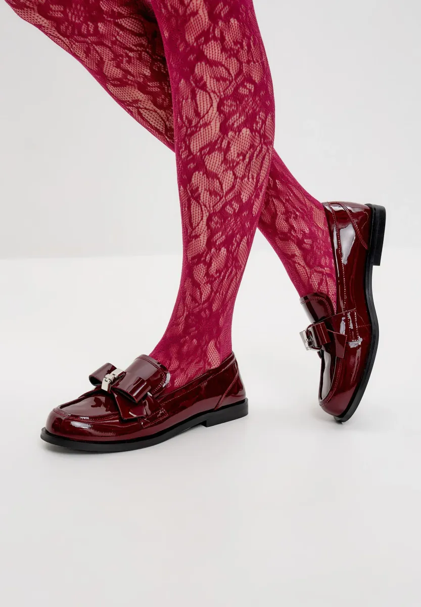 LOAFERS – BOW DETAIL CLASSIC STYLE - Slipper - bordeaux