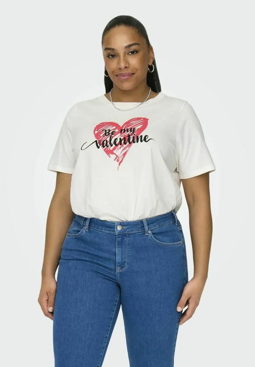 LOCKER GESCHNITTEN RUNDHALS  - T-Shirt print - cloud dancer