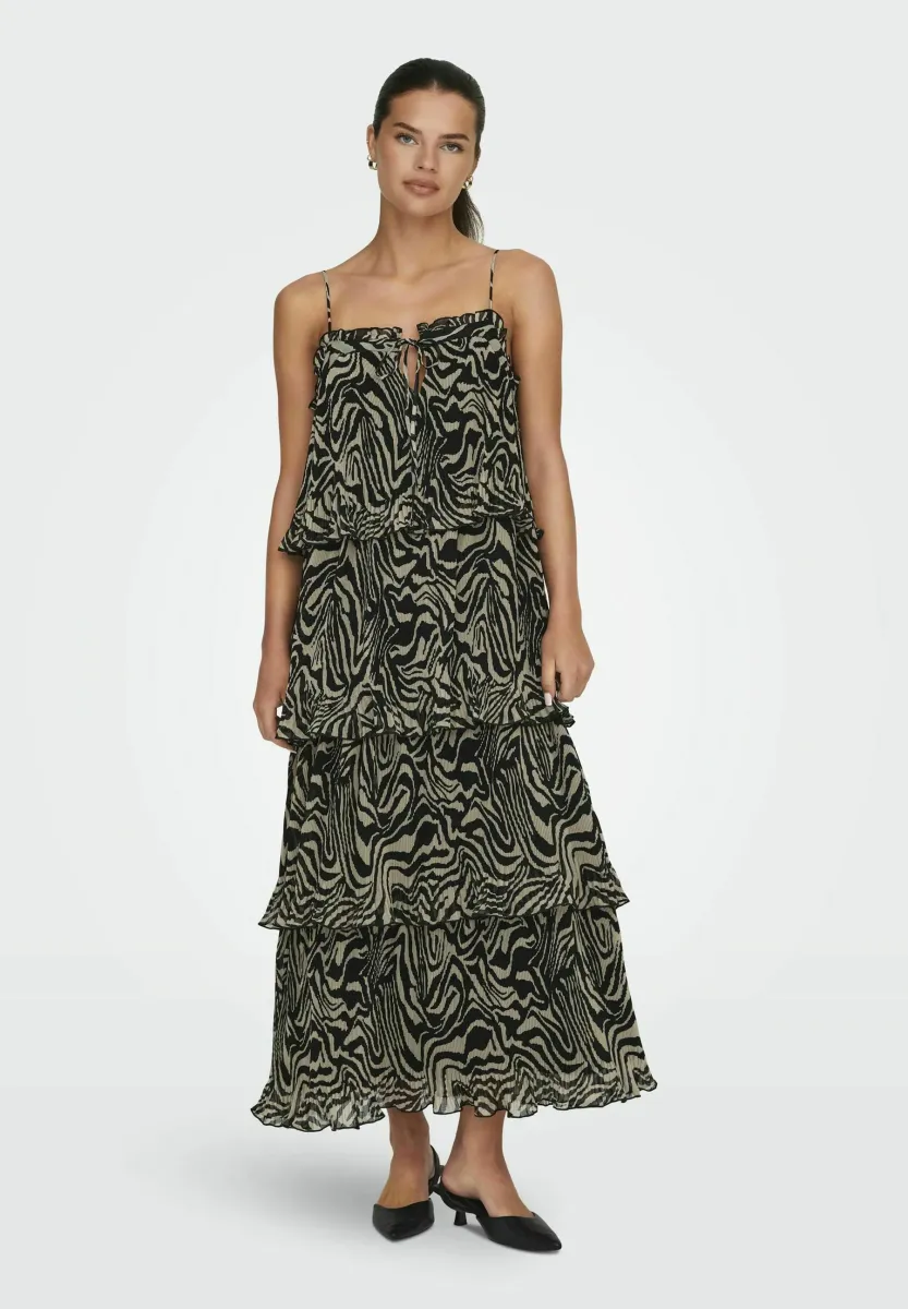 LOCKER GESCHNITTEN SPLITNECK - Maxikleid - black