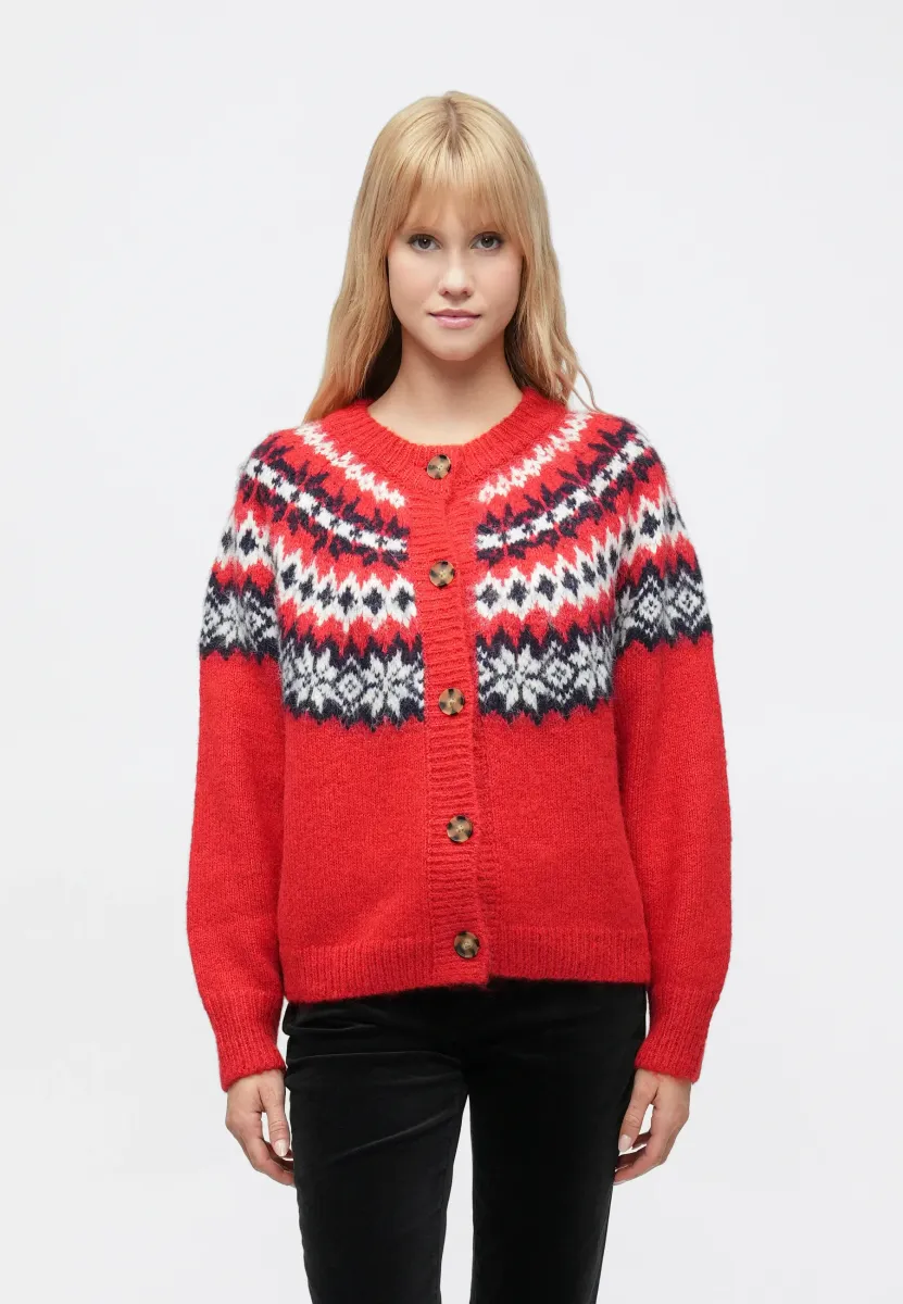 LOFTY LUXE FAIR ISLE - Strickjacke - modern red