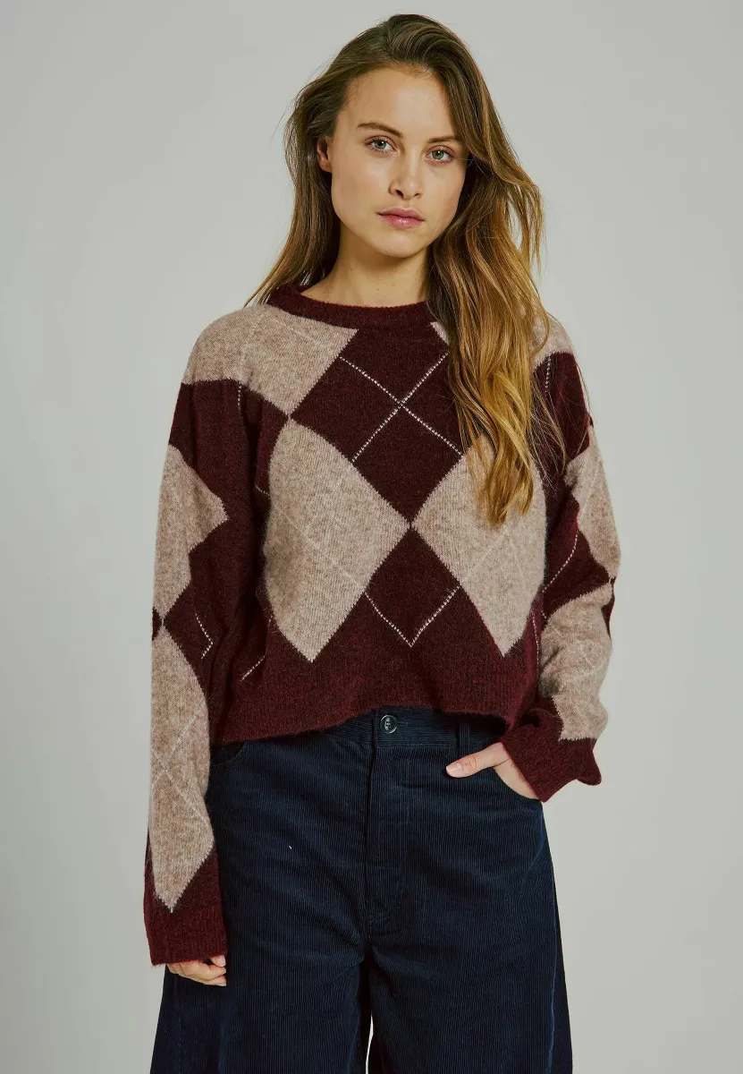 LOGAN - Strickpullover - bordeaux