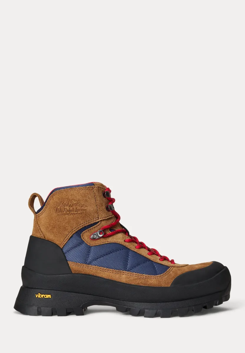 LOGAN SUEDE-PANELED TRAIL BOOT - Schnürstiefelette - Brown/light navy