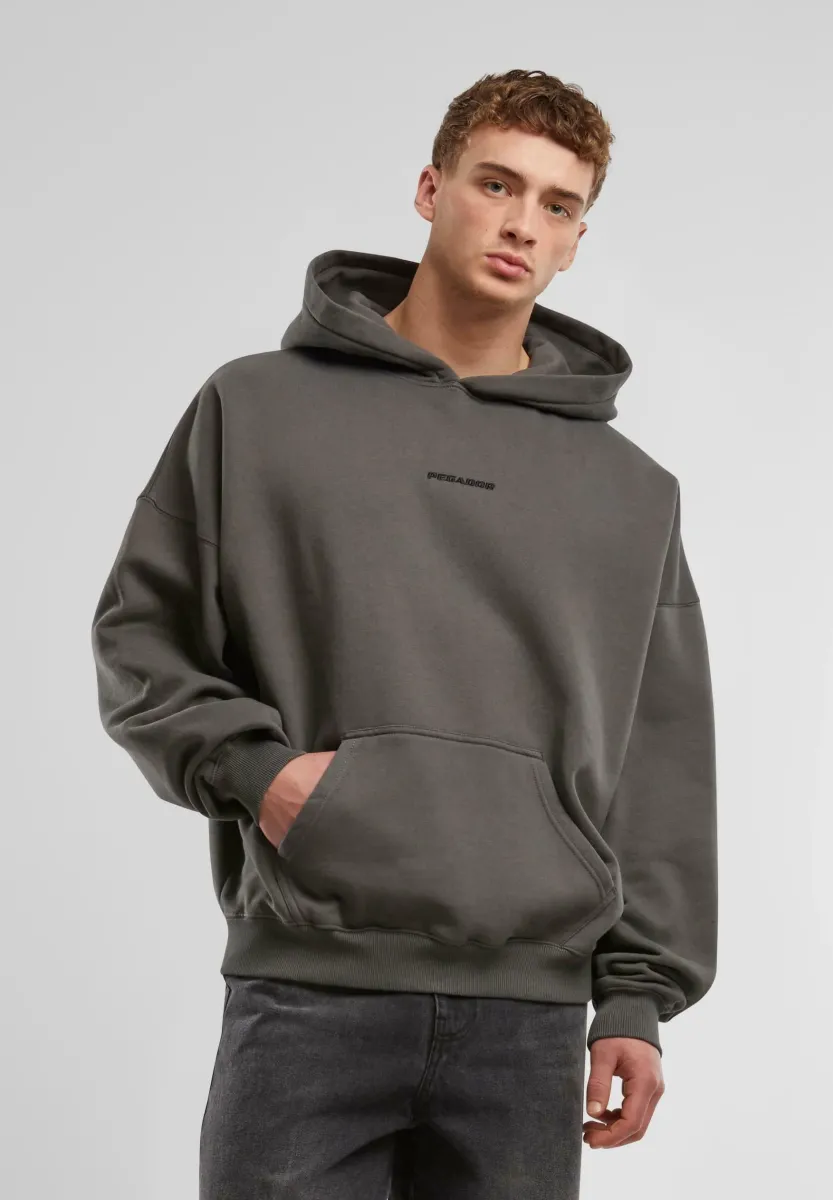 LOGO BOXY - Kapuzenpullover - vintage grey grey