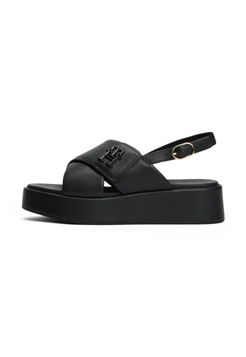LOGO PADDED SANDAL - Plateausandalette - black