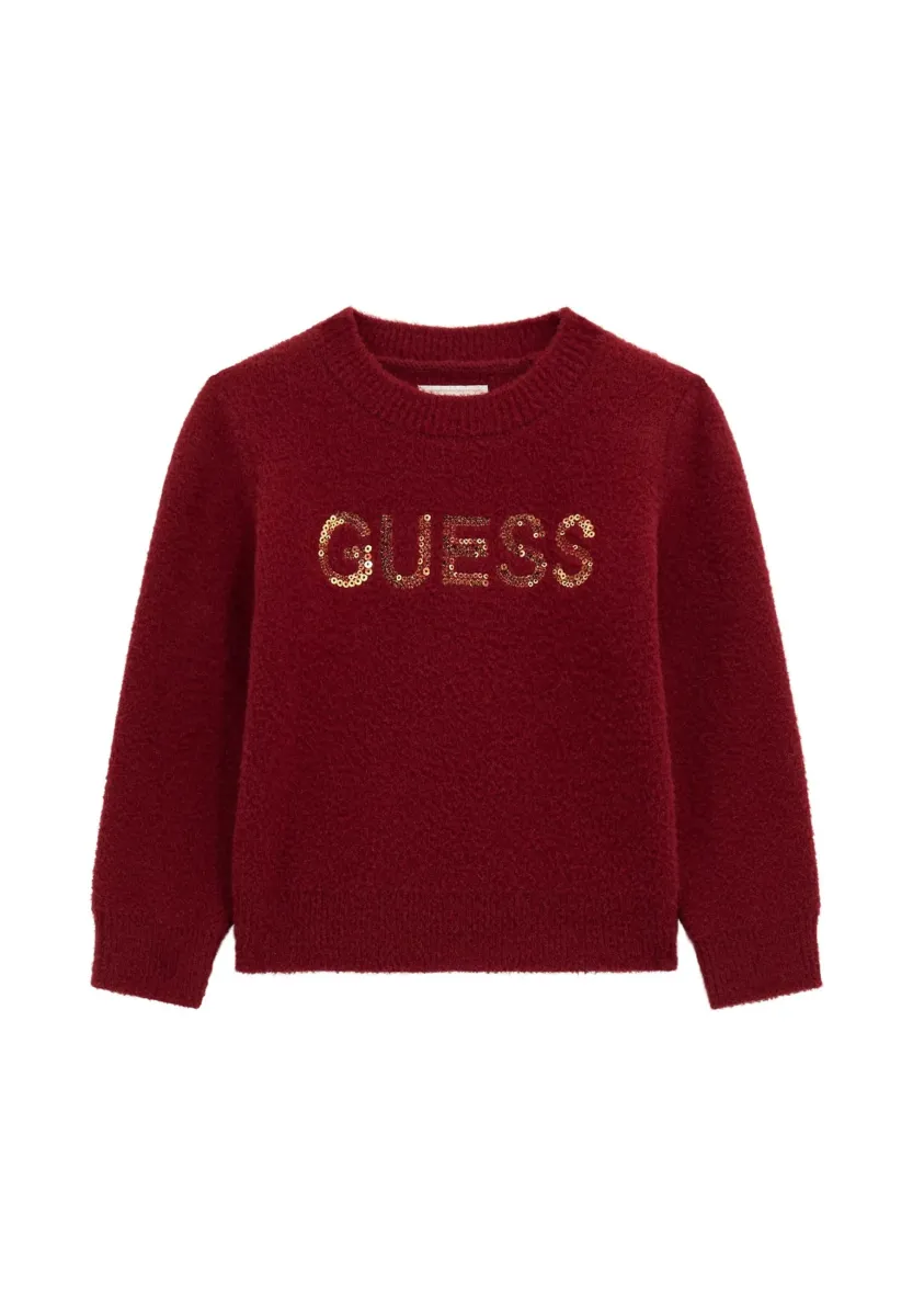 LOGO PAILLETTEN - Strickpullover - rot