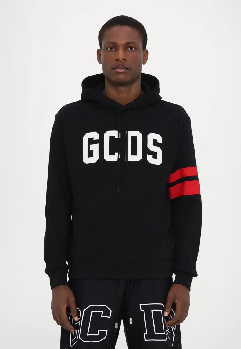 LOGO REGULAR - Kapuzenpullover - black/red/white