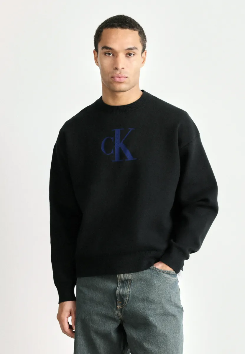 LOGO - Strickpullover - black