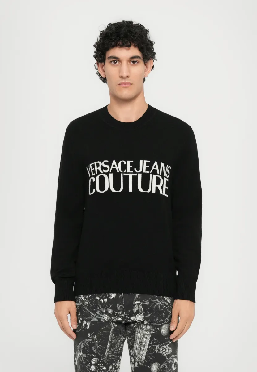 LOGO  - Strickpullover - black/white