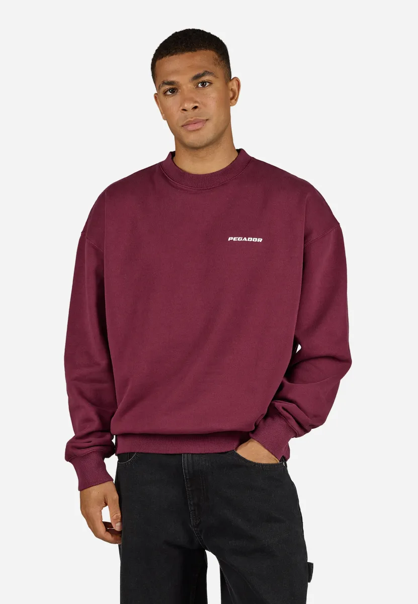 LOGO - Sweatshirt - washed maroon red white