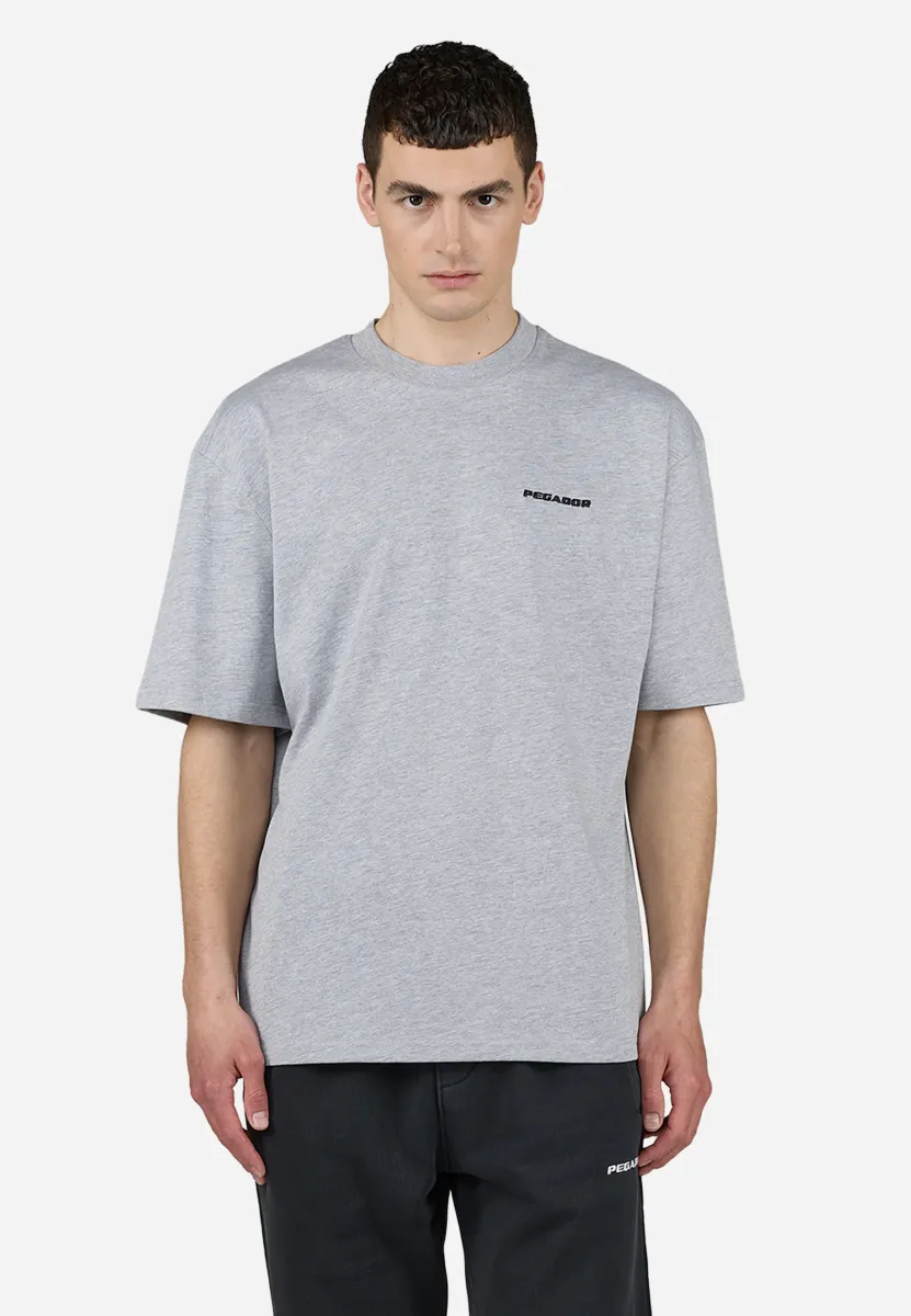 LOGO TEE - T-Shirt basic - heather grey/black gum