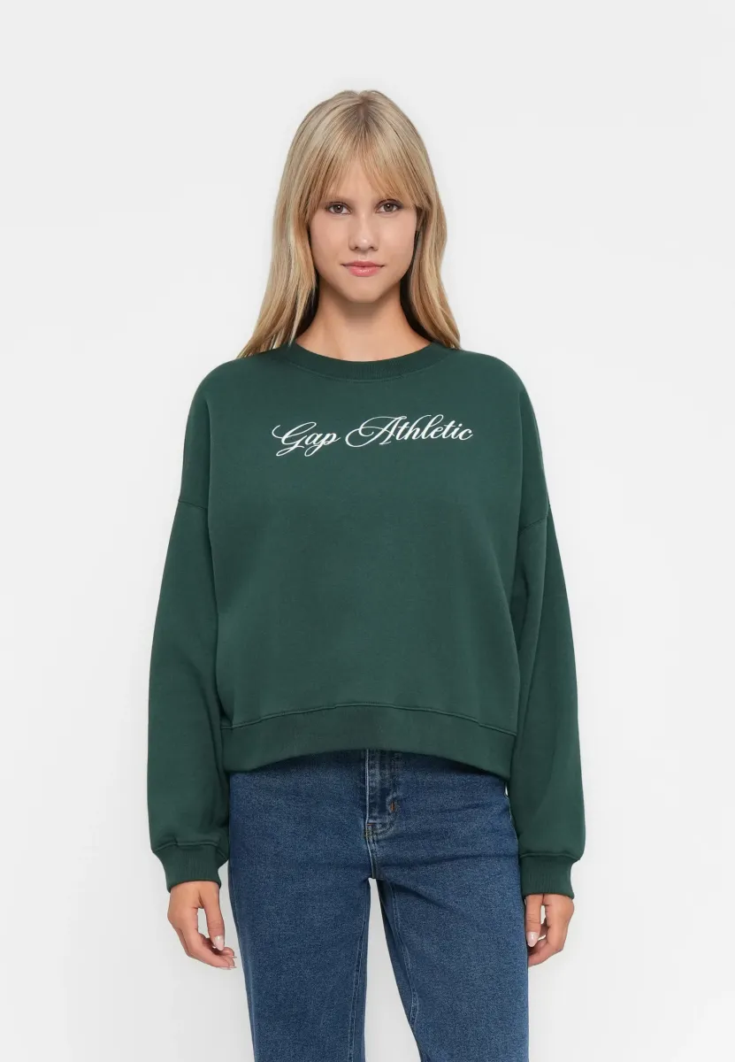LOGO WEDGE PULLOVER - Sweatshirt - deep hunter