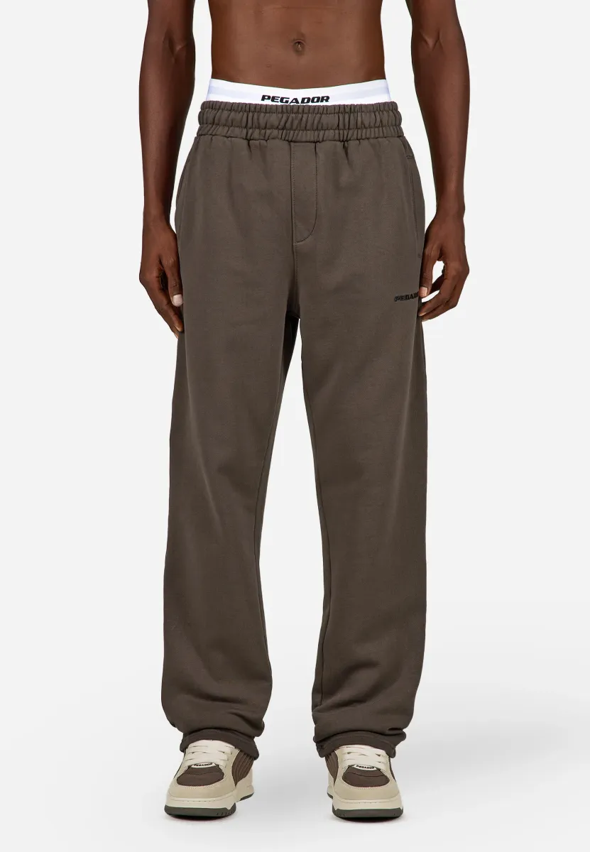 LOGO WIDE  - Jogginghose - washed walnut brown black