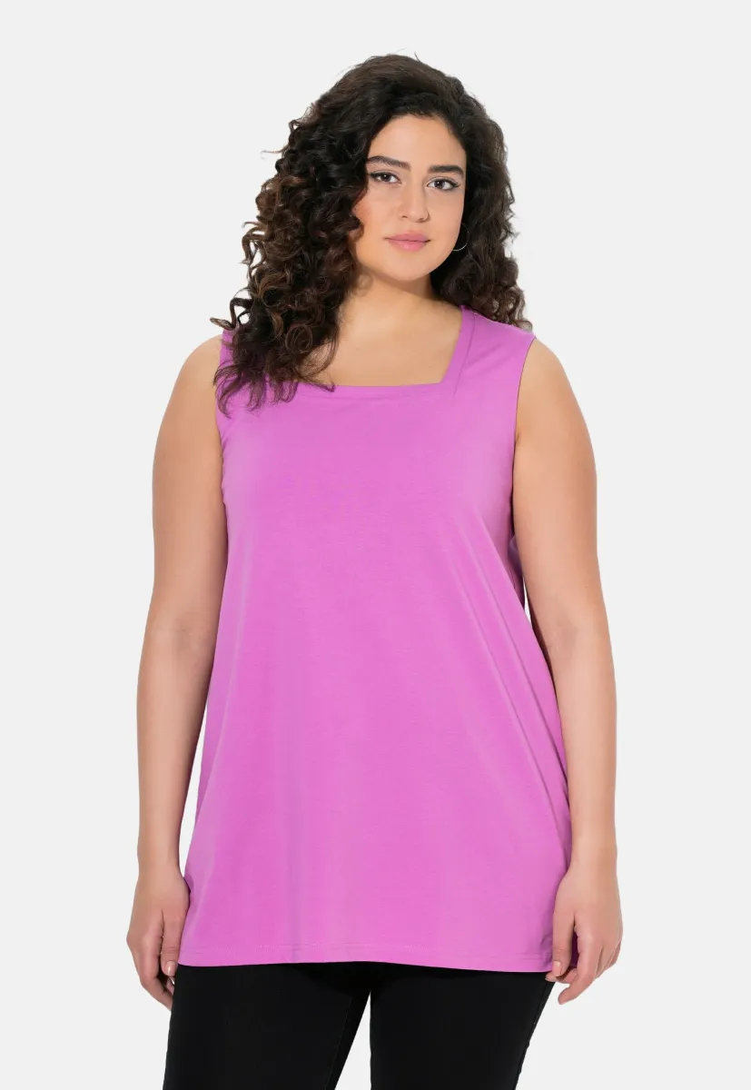 LONG  CARREE-AUSSCHNITT ÄRMELLOS - Top - cool pink