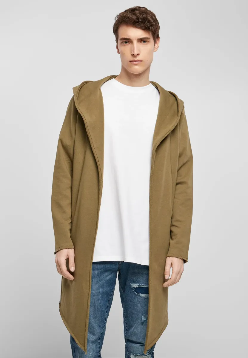 LONG HOODED OPEN EDGE CARDIGAN - Strickjacke - tiniolive