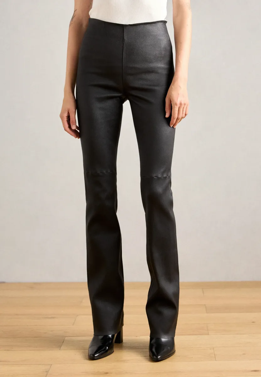 LONG LEGGING - Lederhose - black