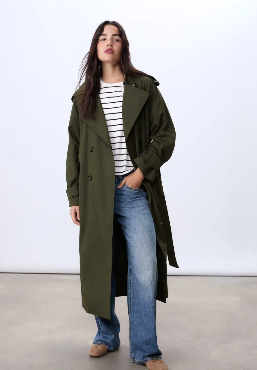 LONG OVERSIZE - Trenchcoat - green