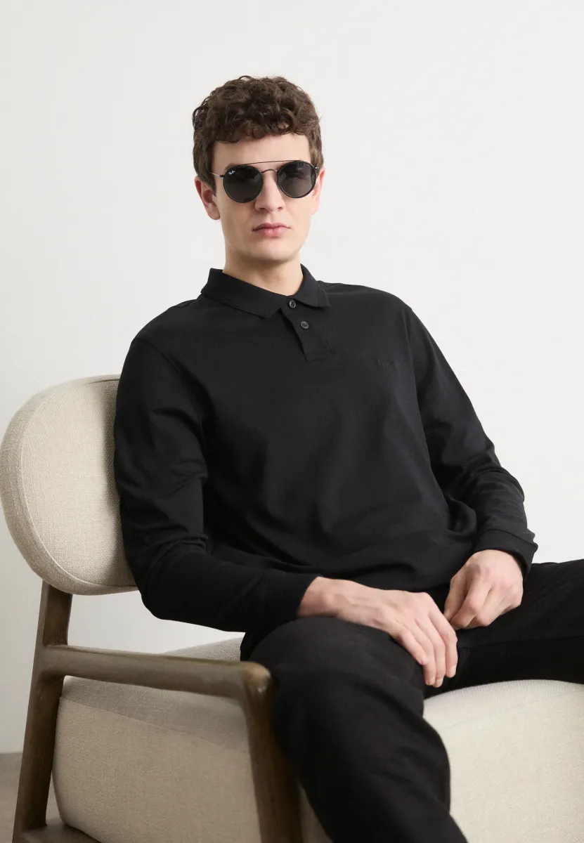LONG - Poloshirt - black