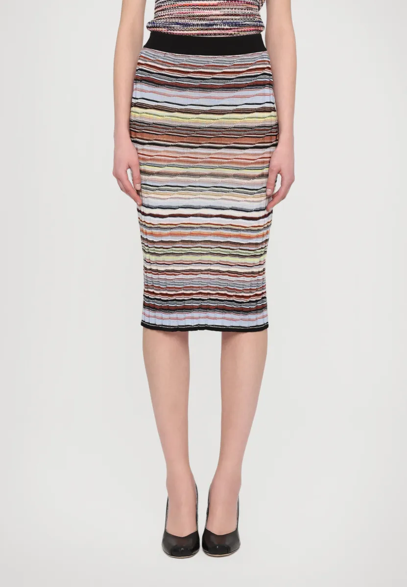 LONG SKIRT - Bleistiftrock - multicolor/blue tones