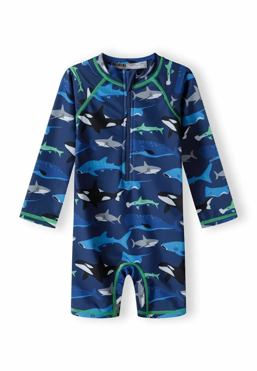 LONG SLEEVE ALL-IN-ONE - Badeanzug - navy