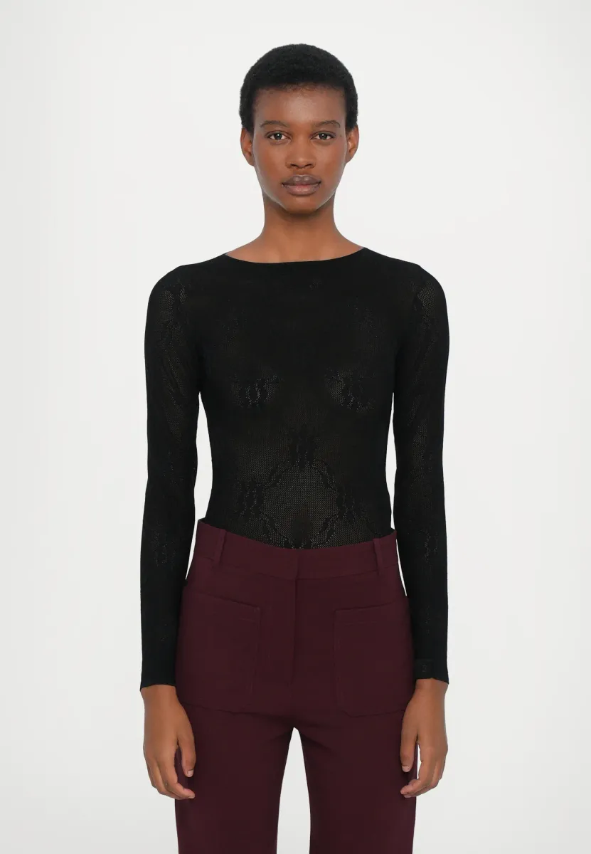 LONG SLEEVE BACKLESS  - Langarmshirt - black