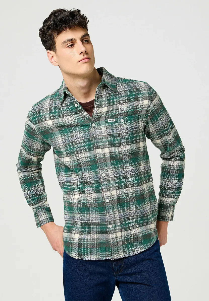 LONG SLEEVE BRUSHED - REGULAR FIT - Hemd - green birch