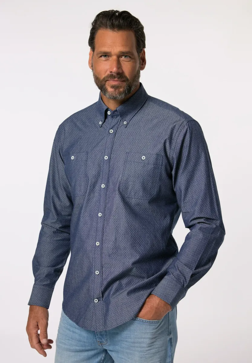 LONG SLEEVE COWBOY STYLE BUTTON-DOWN COLLAR MODERN FIT UP TO 8XL - Hemd - blue denim