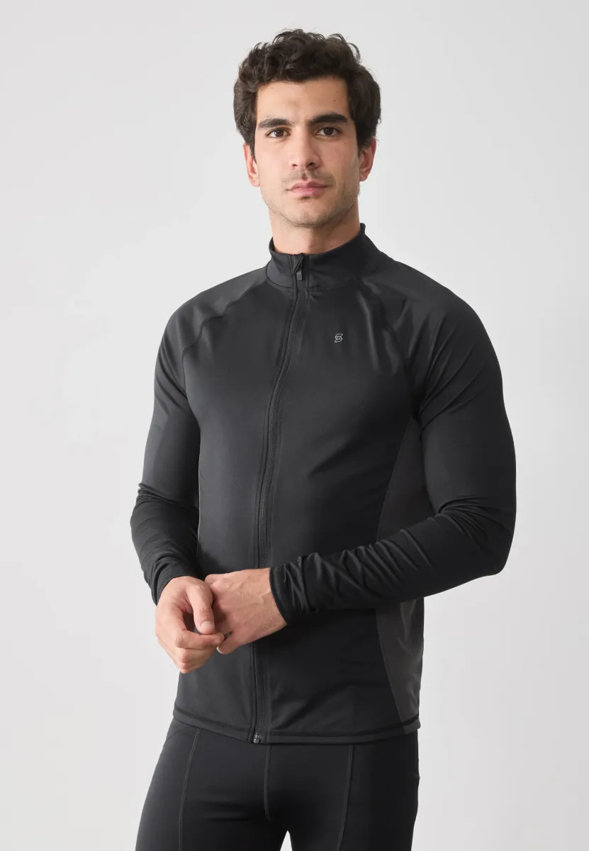 LONG SLEEVE CYCLE JERSEY WITH FULL ZIP & BACK POCKET - Cycling-Trikot - black