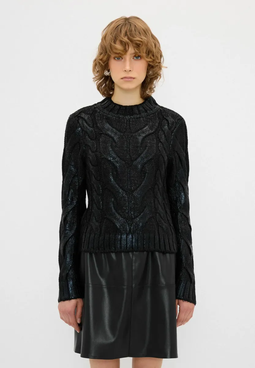 LONG SLEEVE FOIL - Strickpullover - black