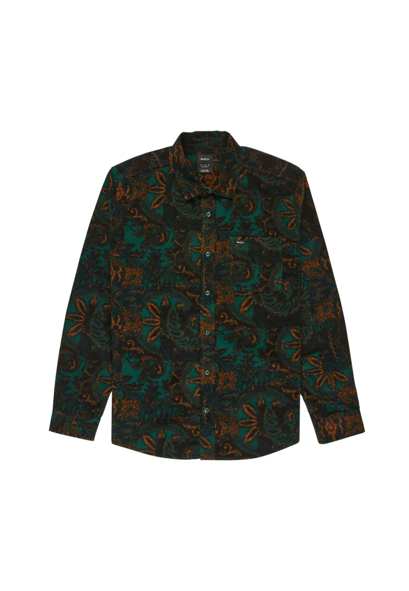 LONG SLEEVE - Hemd - mottled green brown