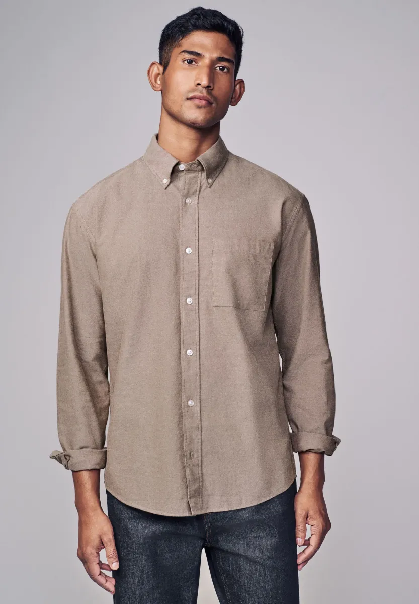 LONG SLEEVE REGULAR FIT - Hemd - stone natural
