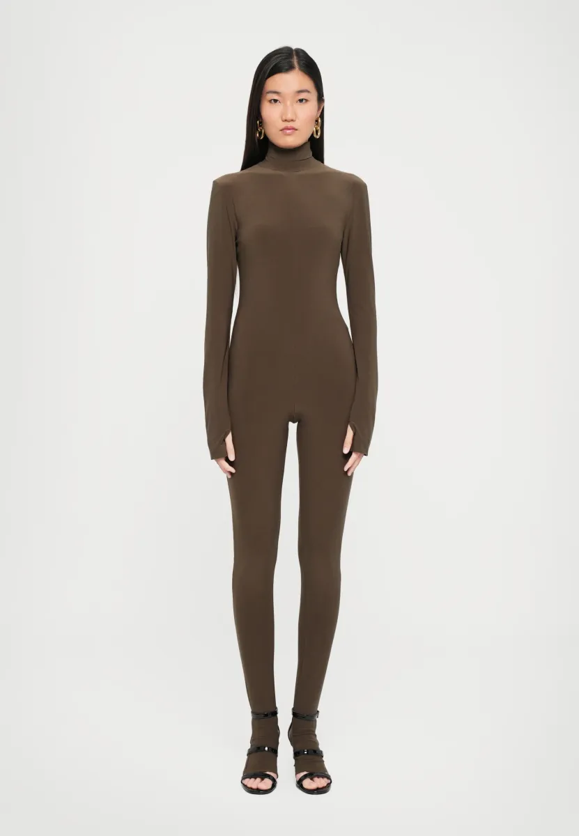 LONG SLEEVE SLIM FIT TURTLE CATSUIT  - Jumpsuit - bark
