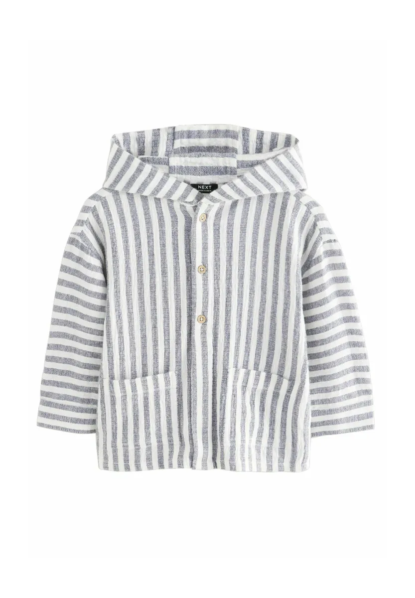 LONG SLEEVE STRIPE HOODED - Hemd - blue white