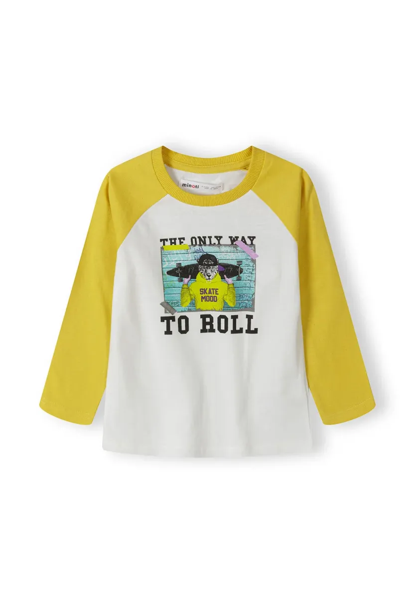 LONG SLEEVE - T-Shirt print - off white yellow