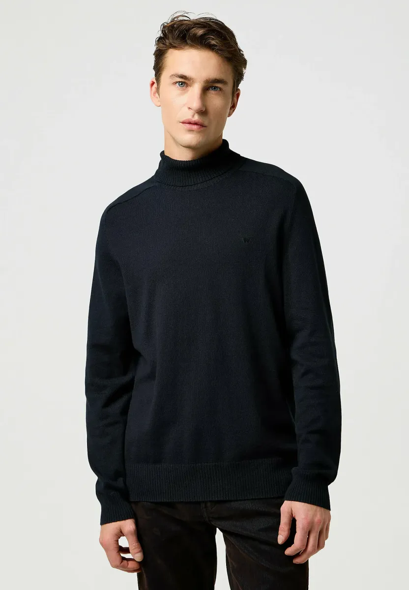 LONG SLEEVE TURTLENECK FOR REGULAR FIT - Strickpullover - black